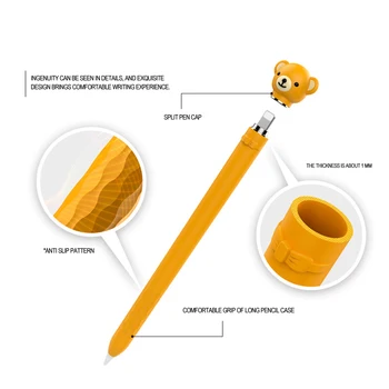 Защитный чехол с милыми мультяшными животными, рукава, силиконовый противоударный чехол для карандаша, мягкий чехол, совместимый планшет, сенсорная ручка