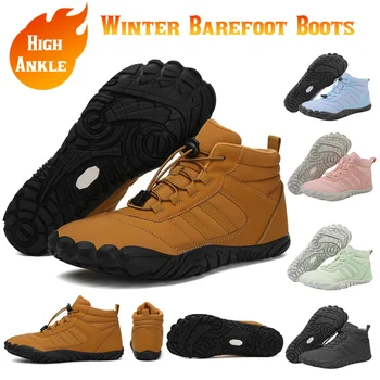 Зимние ботильоны до щиколотки, противоскользящая зимняя обувь с теплой подкладкой, нескользящие дышащие кроссовки для бега трусцой Для пеших прогулок на открытом воздухе