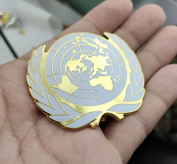 Золотая МЕДАЛЬ ООН, кепка-берет, МЕТАЛЛИЧЕСКИЙ значок, КОКАРДА, стандартный размер
