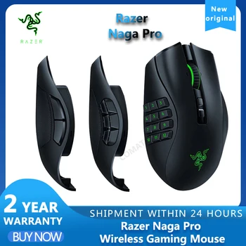 Игровая мышь Razer Naga Pro tanpa kabel, для киберспорта 12-дюймовая конфигурация fokus 20000 DPI Сенсор optik untuk PC Ноутбук Razer Naga