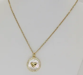 Изысканные ювелирные изделия Известный дизайнер Сердца Латунная цепочка из 18-каратного золота Ожерелье в виде ракушки в подарок