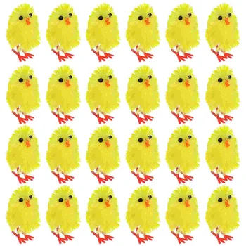 Имитация мини-пасхальных цыплят, искусственная плюшевая желтая курица, настольное украшение для весенней вечеринки