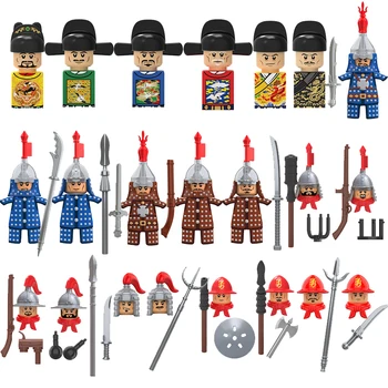 Император династии Мок Мин, Гражданская служба, военный Генерал, Солдаты, фигурки Средневековых рыцарей, Строительные блоки, Кирпичи, Детские игрушки