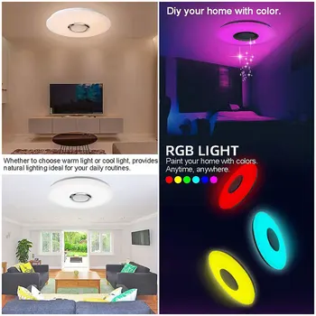 Интеллектуальная Светодиодная Лампа с Динамиком RGB Home Decoration Light APP Control, совместимая с Bluetooth, 2800K-6500K для Спальни, Гостиной