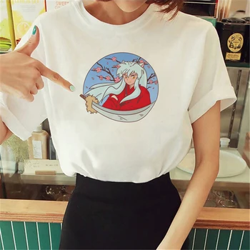 Инуяша топ женская смешная футболка с комиксами для девочек забавная одежда