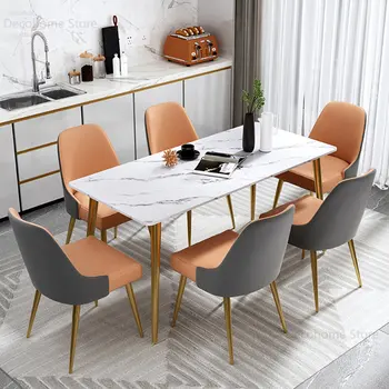 Итальянская Современная Простая столовая, Небольшая квартира, Шиферные обеденные столы, комбинированная мебель для обеденного стола и стульев Nordic Home