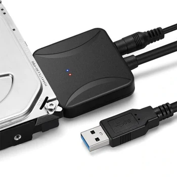 Кабели Преобразования Адаптера SATA в USB 3.0 Поддерживают 2,5/3,5 Внешний SSD-Адаптер Для жесткого диска, Шнур Для Преобразования Жесткого Диска с питанием 12 В/2 А
