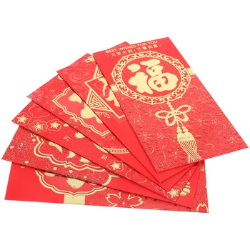 Китайские Новогодние Красные Конверты Роскошные Китайские Красные Карманы Хун Бао Китайский Весенний Фестиваль Счастливые Денежные Карманы