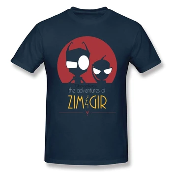Классическая футболка с принтом Invader Zim Gir, модная футболка с коротким рукавом, черная