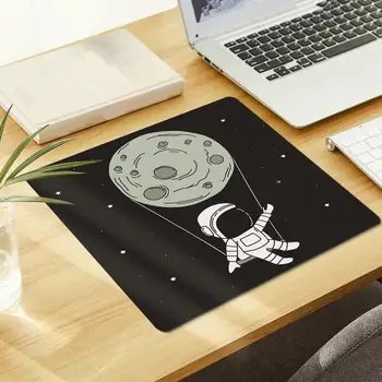 Коврик для мыши Ультратонкий противоскользящий резиновый настольный игровой коврик для мыши с мультяшным космическим астронавтом для ноутбука