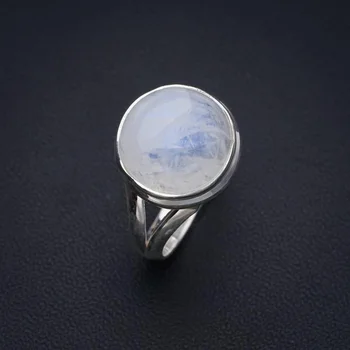 Кольцо из серебра 925 пробы с лунным камнем ручной работы StarGems 8 F2751
