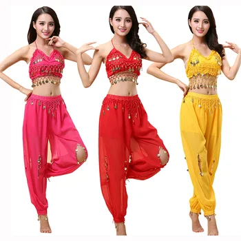 Комплект из 2 предметов, профессиональные костюмы для восточных танцев, женские костюмы для танца живота, индийский танцевальный костюм, Болливудское платье для взрослых