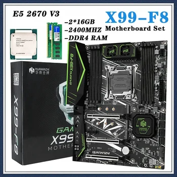 Комплект материнской платы X99 E5 2670 V3 Kit с процессором LGA 2011-3 2 * 16 ГБ = 32 ГБ 2400 МГц DDR4 ECC RAM Поддержка NVME M.2 SATA3.0 USB3.0
