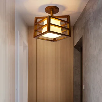 Коридор в китайском стиле, свет в проходе, потолок цвета орехового дерева, Балконный свет, индивидуальность, вход в гардеробную