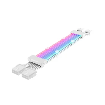 Корпус ПК Удлинитель блока питания ARGB Кабель ATX 2X8PIN PCI-E GPU Неоновая Цветная Линия ARGB Streamer Transfer Кабель Питания видеокарты