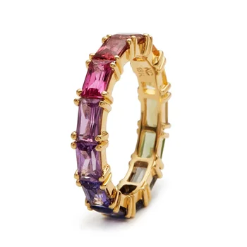 Красивое модное кольцо с переливающимся цирконом для женщин