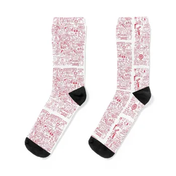 (КРАСНЫЙ) Идеальная подборка Vine, Но вместо видео это просто Ужасно Нарисованные Носки на щиколотках в стиле ретро мужские носки Мужские женские
