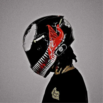 Креативно Модифицированный Venom Мотоциклетный Шлем Наклейки Графика Виниловая Пленка Оберточная Накладка Наклейка Аксессуары