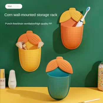 Креативный новый ящик для хранения кукурузы стена ванной комнаты без перфорированной полки настенные палочки для еды слив зубной щетки полка для хранения