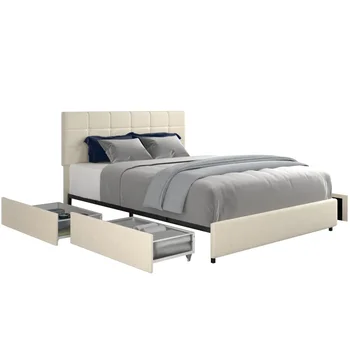 Кровать-платформа с бархатной обивкой размера 