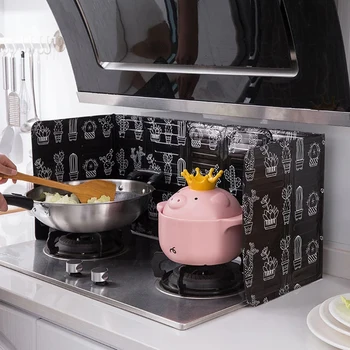 Кухонная газовая плита, перегородка, поддон из алюминиевой фольги, Экран для защиты от брызг масла для приготовления жареных овощей, кухонные принадлежности