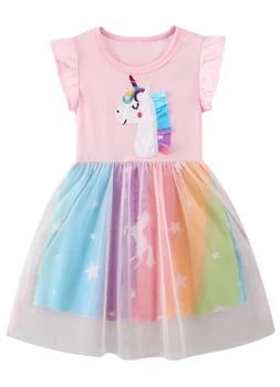 Летние Детские платья принцессы для девочек, Летняя Аппликация, хлопковая вышивка с коротким рукавом, Хит продаж, подарок на День рождения, костюмы для вечеринок