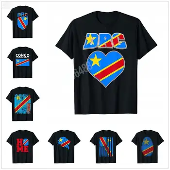 Лето 2022, Демократическая Республика Конго, Гордость, Флаг Конго, Карта любви к футболкам DRC Для мужчин, Женские футболки, Хлопковые футболки