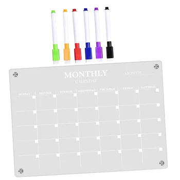 Магнитная доска, кухонная плита, Холодильник, Календарь сухого стирания, практичная акриловая пустая доска, расписание, прозрачная с ручкой