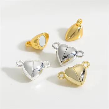 Магнитные застежки love в золотой обертке 14 карат, ювелирные изделия ручной работы в форме персика, браслет, ожерелье, аксессуары с пряжкой