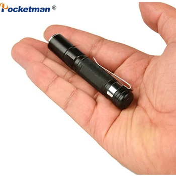 Мини-фонарик-ручка светодиодный фонарик с зажимом для ручки, карманный фонарь, водонепроницаемый фонарь DEC длительного использования, батарея AAA, яркая для кемпинга и охоты