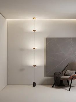 Минималистичная гостиная, торшер на фоне прихожей, дизайнерская креативная прикроватная лампа для спальни без проводов