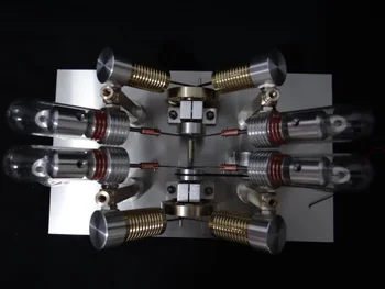 Модель двигателя Стирлинга V4, модель вакуумного двигателя, подарок на день рождения, модель парового двигателя 