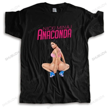 Модная брендовая футболка мужские свободные футболки с коротким рукавом Nicki Minaj Anaconda Man Хлопковая мужская футболка с круглым вырезом большего размера