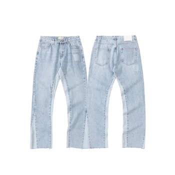 Модный бренд CZTOP 2023 ASK Винтажные джинсовые брюки в стиле пэчворк Повседневные Свободные уличные зимние джинсовые брюки Длинные джинсы для мужчин