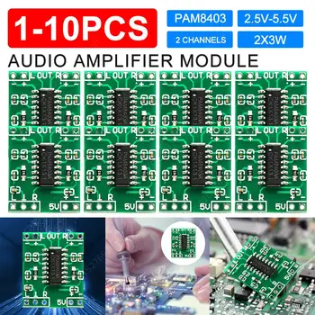 Модуль Усилителя мощности звука PAM8403 2,5 В-5,5 В 2-Канальный Модуль Стереоусилителя звука 2x3 Вт USB-Источник Питания для Регулировки громкости