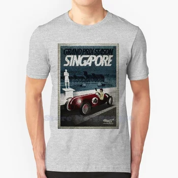 Мужская и женская футболка из 100% хлопка Гран-при Сингапура