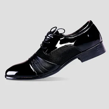 Мужская кожаная обувь большого размера, деловая официальная одежда, мужская обувь, повседневная обувь на шнуровке с острым носком, универсальная обувь
