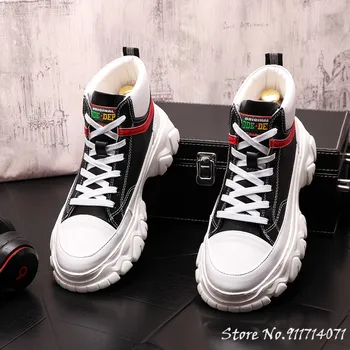 Мужская обувь Кроссовки Tide в стиле панк, высокие топы в стиле хип-хоп, Кроссовки, Лоферы, Ботильоны Zapatillas Hombre