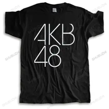 Мужская роскошная хлопковая летняя футболка черного цвета с коротким рукавом sommer AKB48 gedruckt baumwolle kurzarm, футболка унисекс с круглым вырезом, футболка