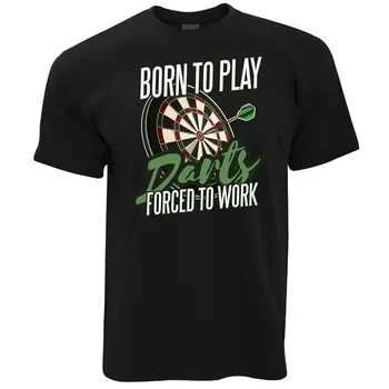 Мужская футболка Born to Play Darts Forced to Work с надписью Pub Sports Tee(1)