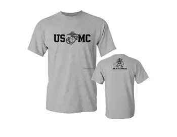 Мужская футболка в стиле милитари Lucky Ride, корпус морской пехоты США, бульдог спереди и сзади
