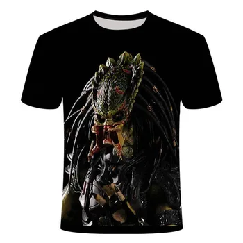 Мужская футболка с 3D принтом Harajuku, Повседневная мужская одежда Prometheus, Мужская футболка, Летняя Одежда с инопланетным принтом, Пара Хищников, Ши