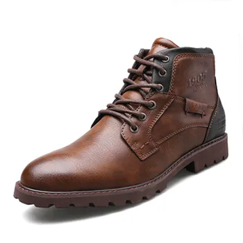 Мужские ботинки большого размера 48, модные ботильоны botines на шнуровке, винтажные модельные туфли в деловом стиле, кожаная повседневная обувь для мужчин
