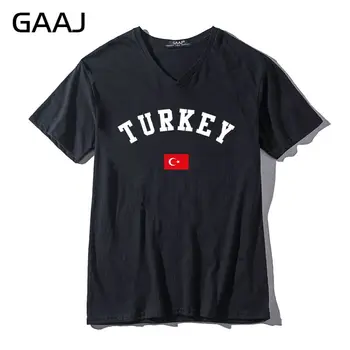 Мужские и женские футболки унисекс с флагом Турции, новая уличная одежда с V-образным вырезом, футболки с буквенным принтом, брендовая одежда, женская одежда высокого качества, короткие