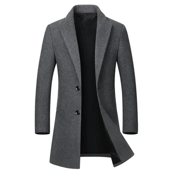 Мужское пальто 2023, зимняя твидовая куртка, длинный тренч, парки, одежда, пальто, блузка, самые продаваемые товары, повседневная верхняя одежда, Размер 4XL