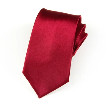 Мужской однотонный атласный галстук на шее, официальный деловой 7,5 см, монохромный свадебный красный галстук, съемные завязки на молнии, галстуки-мешочки
