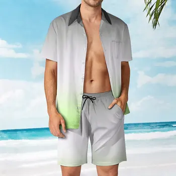 Мужской пляжный костюм с градиентным флагом Agender, костюм из 2 предметов с забавным рисунком, высокое качество
