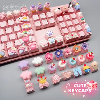 Мультяшная аниме игра fruit cake keycap милый подарок для девочек розовое прозрачное украшение механическая клавиатура PBT эксклюзивная