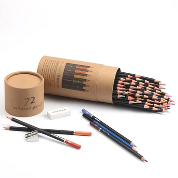 Набор мягких цветных карандашей Kalour 72 премиум-класса, грифели, яркие цветные карандаши для рисования по дереву, ручная роспись, школьные принадлежности для рисования