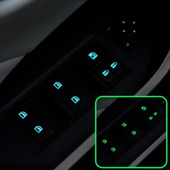 Наклейка со светящейся кнопкой на панели управления дверными стеклами автомобиля для Chevrolet Colorado Cruze Spark Captiva Malibu Trax Aveo fiat 500